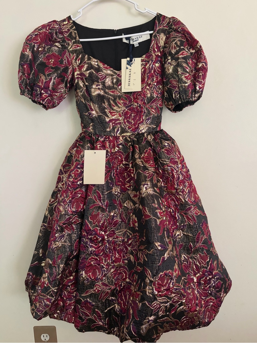JessaKae Burgundy Floral Dress